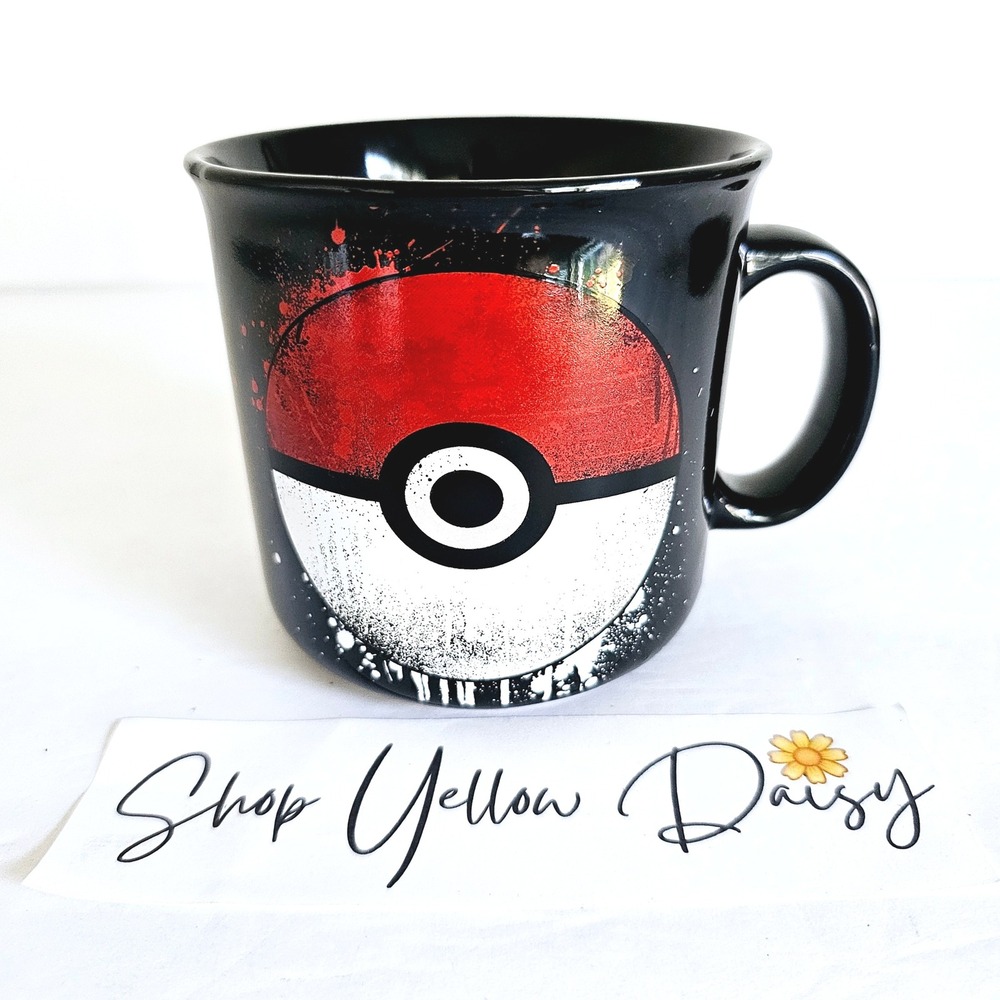 2020 Pokemon Silver Buffalo Pokeball Splatter Ceramic 20oz Coffee Mug Gamer Gift